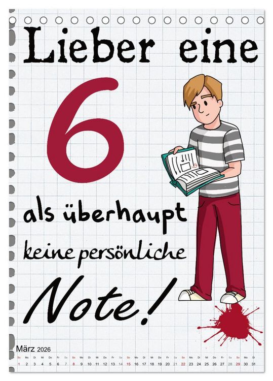Produktbild: Sch&uuml;ler-Spr&uuml;che (Tischkalender 2026 DIN A5 hoch), CALVENDO Monatskalender