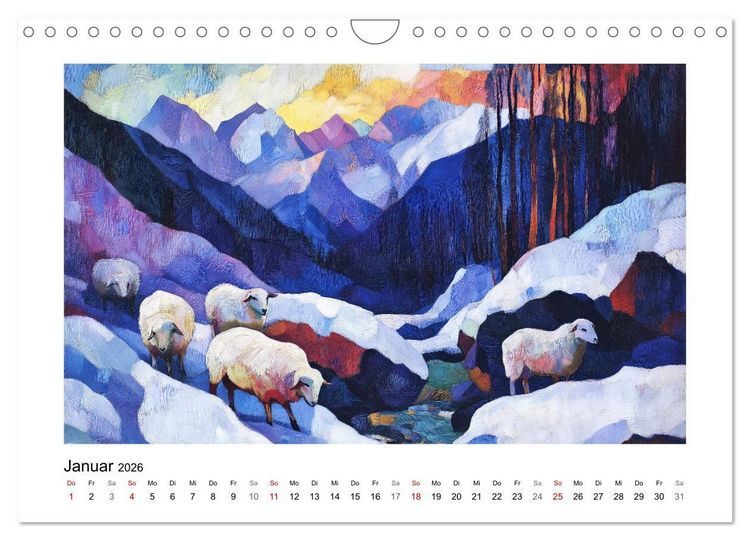 Produktbild: Expressionistisch durchs Jahr (Wandkalender 2026 DIN A4 quer), CALVENDO Monatskalender