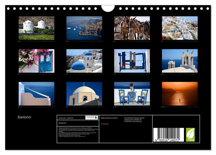 Produktbild: Santorini (Wandkalender 2026 DIN A4 quer), CALVENDO Monatskalender