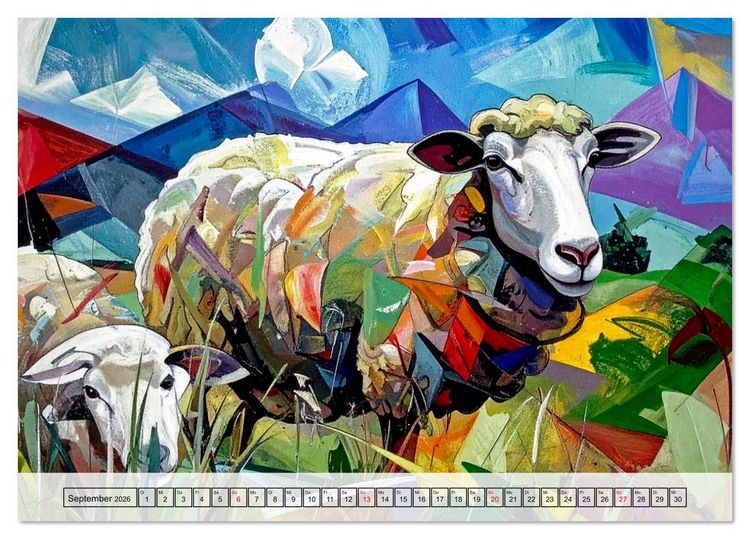 Produktbild: Farbenfrohe Tierbilder (Tischkalender 2026 DIN A5 quer), CALVENDO Monatskalender
