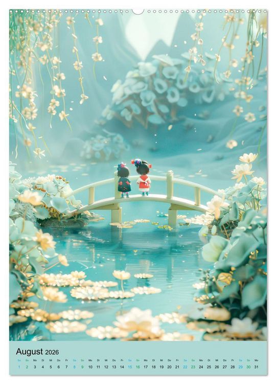 Produktbild: Verspielte 3D Welt - Im japanischen Stil (Wandkalender 2026 DIN A2 hoch), CALVENDO Monatskalender