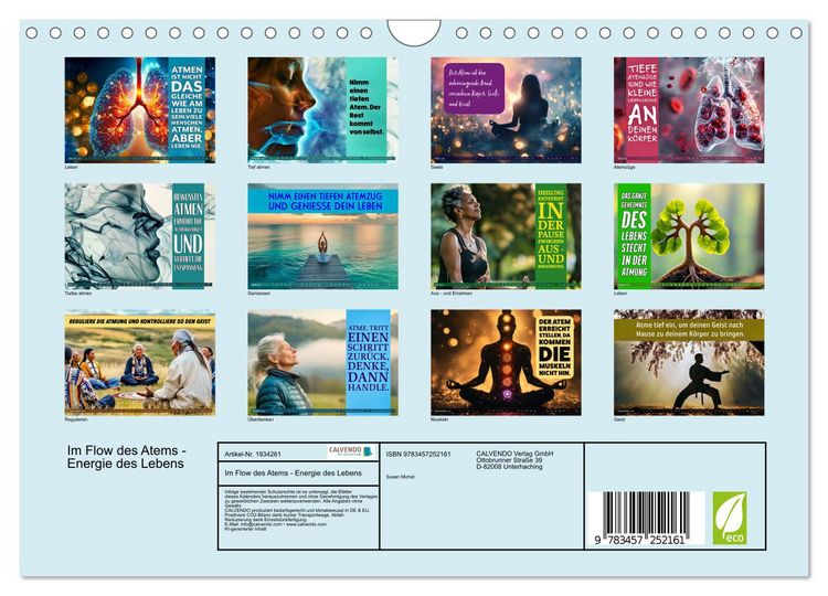 Produktbild: Im Flow des Atems - Energie des Lebens (Wandkalender 2026 DIN A4 quer), CALVENDO Monatskalender