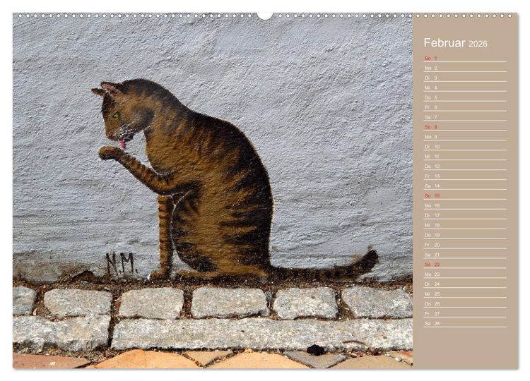 Produktbild: Flensburger Katzen (hochwertiger Premium Wandkalender 2026 DIN A2 quer), Kunstdruck in Hochglanz