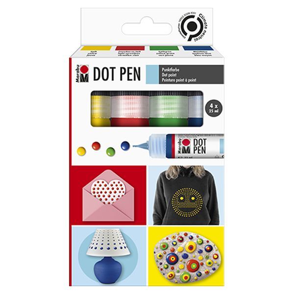 Produktbild: Marabu Dot Pen Set Grundfarben 4x25ml