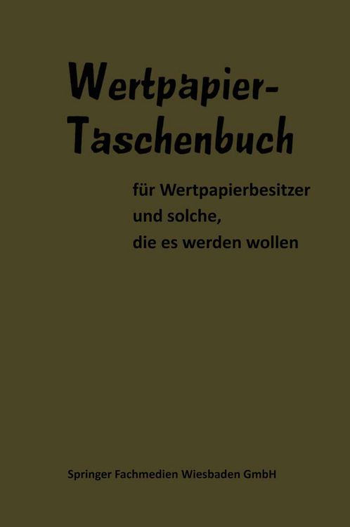 Produktbild: Wertpapier Taschenbuch