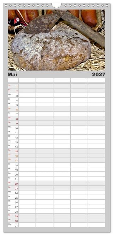 Produktbild: Familienplaner 2027 - Mein Brotkalender mit 5 Spalten (Wandkalender, 21 x 45 cm) CALVENDO