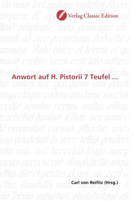 Produktbild: Anwort auf H. Pistorii 7 Teufel ...