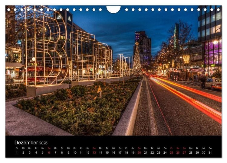 Produktbild: Berlin City bei Nacht (Wandkalender 2026 DIN A4 quer), CALVENDO Monatskalender