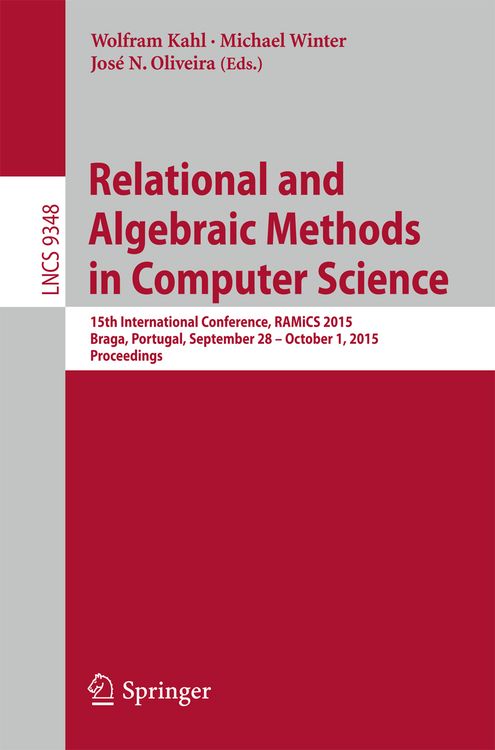 Produktbild: Relational and Algebraic Methods in Computer Science