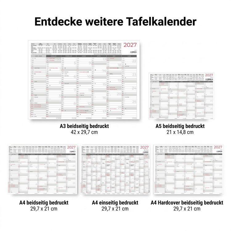 Produktbild: Tafelkalender A4 Hardcover beidseitig 2027