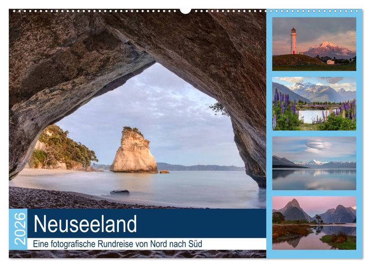 Produktbild: Neuseeland - Eine fotografische Rundreise von Nord nach S&uuml;d (Wandkalender 2026 DIN A2 quer), CALVENDO Monatskalender