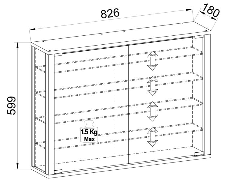 Produktbild: Wandvitrine H&auml;ngevitrine Glasvitrine Vitrosa L