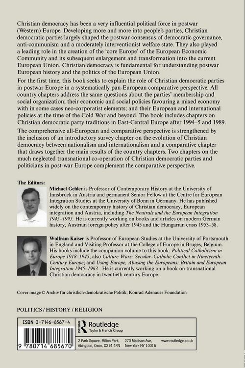 Produktbild: Christian Democracy in Europe Since 1945
