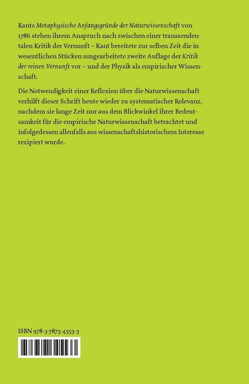 Produktbild: Metaphysische Anfangsgr&uuml;nde der Naturwissenschaft
