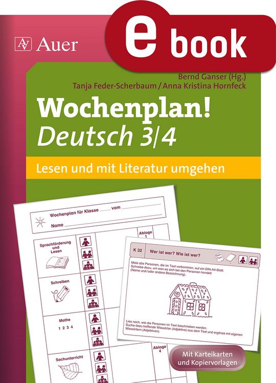 Produktbild: Wochenplan Deutsch 3/4 Lesen/Mit Literatur umgehen