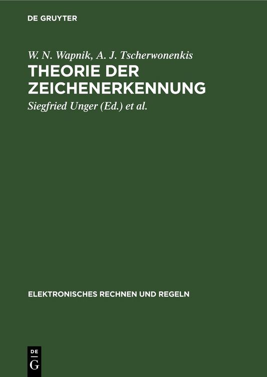 Produktbild: Theorie der Zeichenerkennung