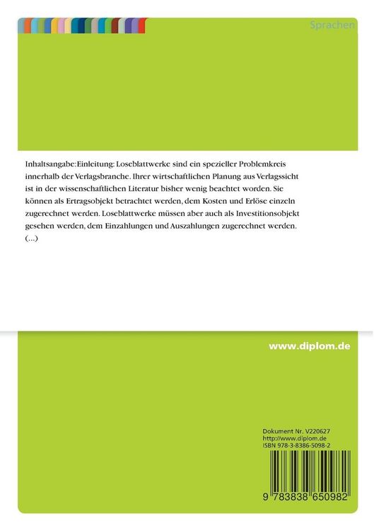 Produktbild: Planung und Controlling von Loseblattwerken