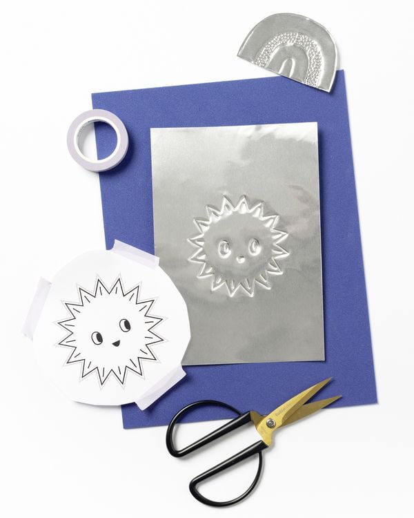 Produktbild: FOLIA Bastelartikel Pr&auml;gefolienmappe 70, 18,5x29cm, 3 Blatt, silber