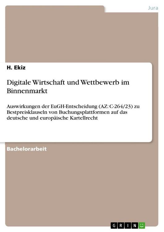Produktbild: Digitale Wirtschaft und Wettbewerb im Binnenmarkt