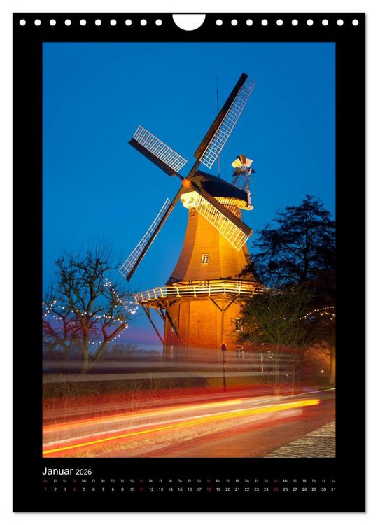 Produktbild: Windm&uuml;hlen in Deutschland (Wandkalender 2026 DIN A4 hoch), CALVENDO Monatskalender