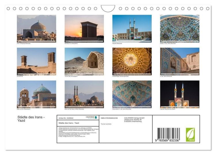 Produktbild: St&auml;dte des Irans - Yazd (Wandkalender 2027 DIN A4 quer), CALVENDO Monatskalender