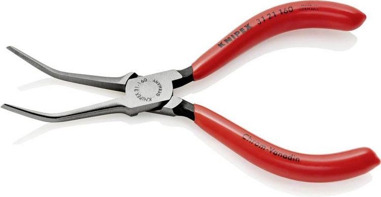 Produktbild: Knipex 31 21 160 Elektrotechnik und Feinwerktechnik Nadelzange 45&deg; gebogen 160 mm