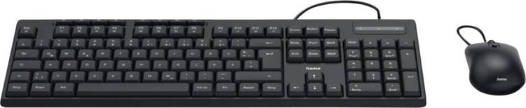 Produktbild: Hama CKM-200 Kabelgebunden Tastatur, Maus-Set Deutsch, QWERTZ Schwarz