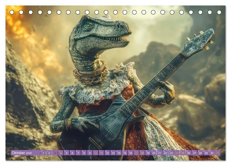 Produktbild: Dinos rocken ab (Tischkalender 2026 DIN A5 quer), CALVENDO Monatskalender