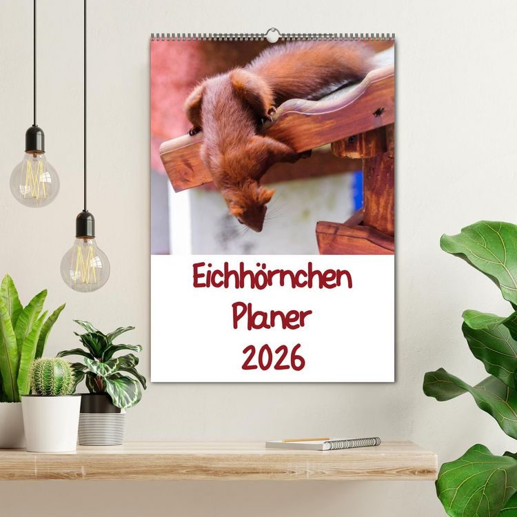 Produktbild: Eichh&ouml;rnchen Planer 2026 (Wandkalender 2026 DIN A2 hoch), CALVENDO Monatskalender