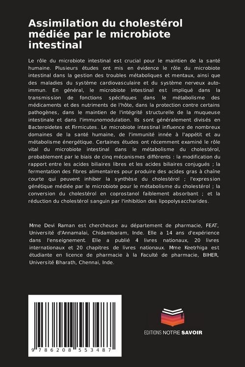Produktbild: Assimilation du cholest&eacute;rol m&eacute;di&eacute;e par le microbiote intestinal