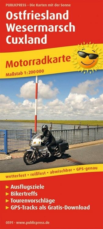 Produktbild: Motorradkarte Ostfriesland - Wesermarsch - Cuxland