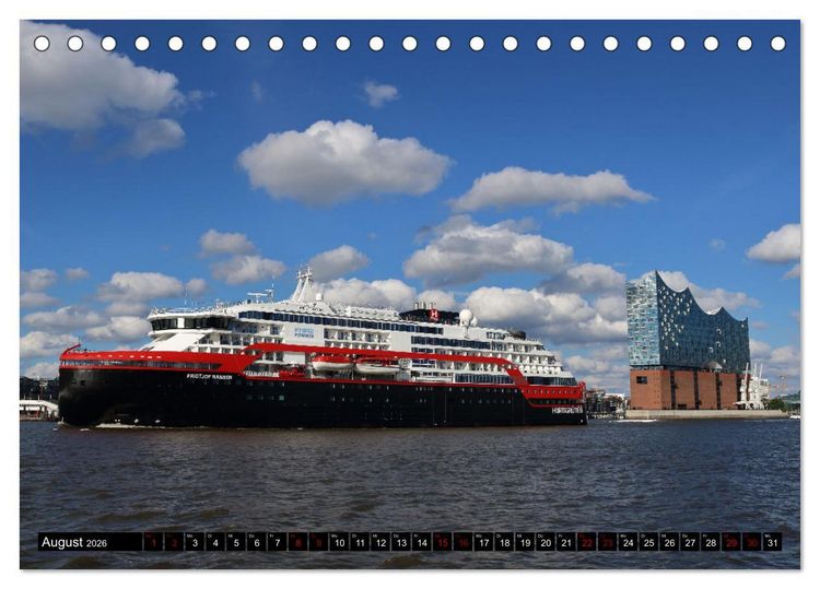 Produktbild: Shipspotting Hamburg (Tischkalender 2026 DIN A5 quer), CALVENDO Monatskalender