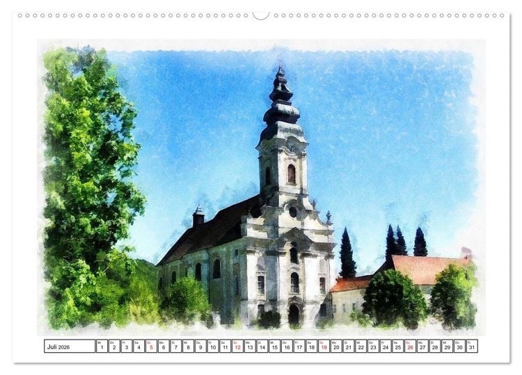 Produktbild: F&uuml;nfzehn Jahrhunderte Kirchenbau (hochwertiger Premium Wandkalender 2026 DIN A2 quer), Kunstdruck in Hochglanz