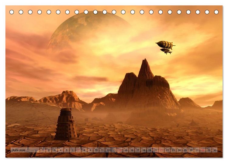 Produktbild: Zukunftswelten (Science Fiction) (Tischkalender 2026 DIN A5 quer), CALVENDO Monatskalender