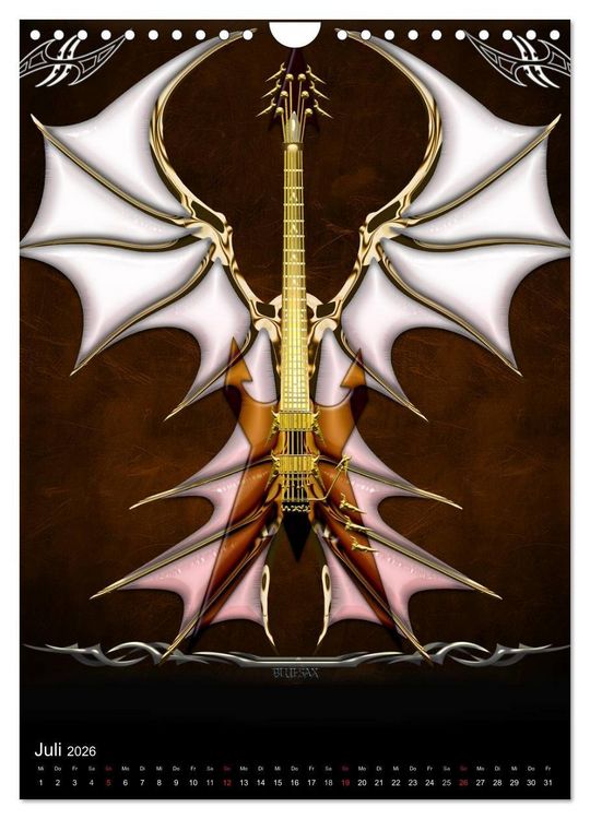 Produktbild: Heroische Gitarren (Wandkalender 2026 DIN A4 hoch), CALVENDO Monatskalender