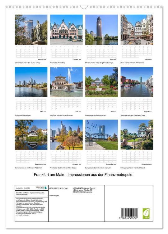 Produktbild: Frankfurt am Main - Impressionen aus der Finanzmetropole (hochwertiger Premium Wandkalender 2026 DIN A2 hoch), Kunstdruck in Hochglanz