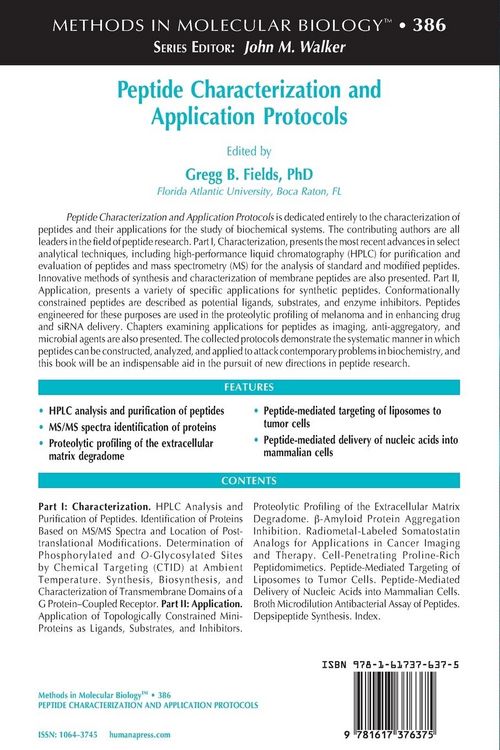 Produktbild: Peptide Characterization and Application Protocols