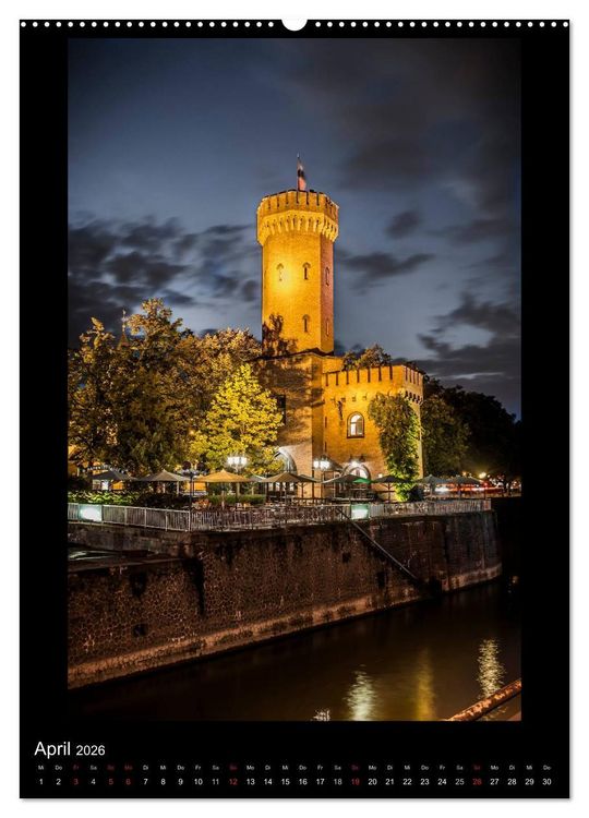 Produktbild: K&ouml;ln-Nachts - Eine Metropole nicht nur im Mondschein (hochwertiger Premium Wandkalender 2026 DIN A2 hoch), Kunstdruck in Hochglanz