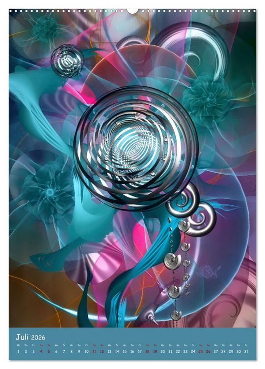 Produktbild: Florale Fraktale (hochwertiger Premium Wandkalender 2026 DIN A2 hoch), Kunstdruck in Hochglanz