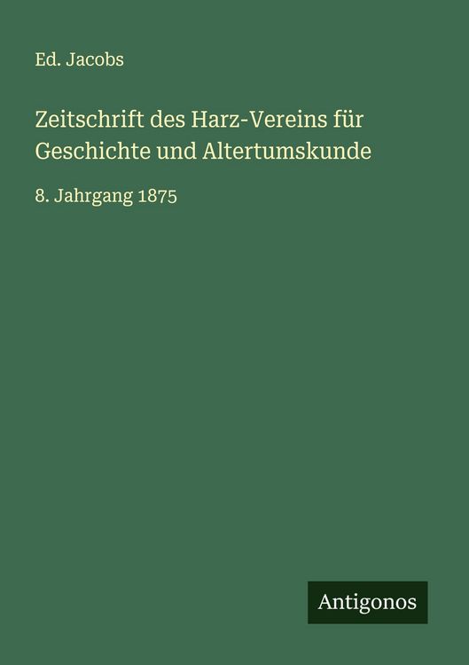 Produktbild: Zeitschrift des Harz-Vereins f&uuml;r Geschichte und Altertumskunde