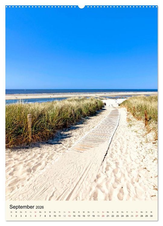 Produktbild: LANGEOOG Strandspaziergang (Wandkalender 2026 DIN A2 hoch), CALVENDO Monatskalender
