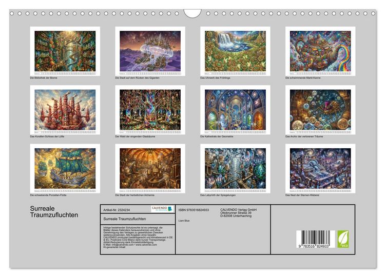 Produktbild: Surreale Traumzufluchten (Wandkalender 2027 DIN A3 quer), CALVENDO Monatskalender