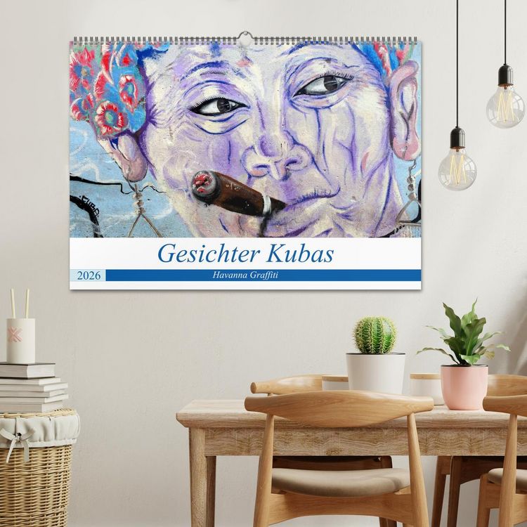 Produktbild: Gesichter Kubas - Havanna Graffiti (Wandkalender 2026 DIN A2 quer), CALVENDO Monatskalender