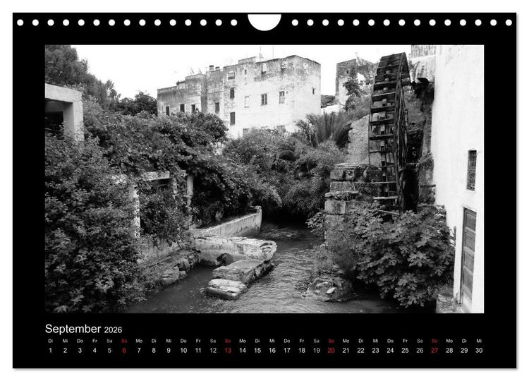 Produktbild: Marokko - Nostalgie in schwarz-weiss (Wandkalender 2026 DIN A4 quer), CALVENDO Monatskalender