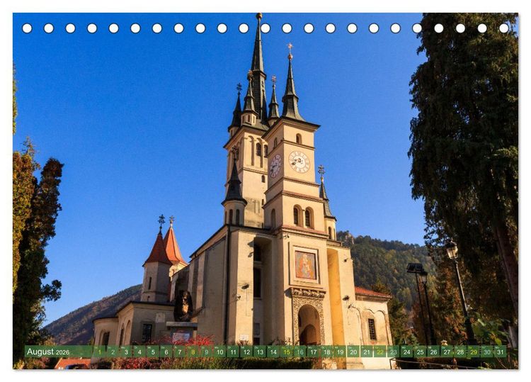 Produktbild: Zauberhaftes Brasov - Das Juwel Siebenb&uuml;rgens imitten der Karpaten (Tischkalender 2026 DIN A5 quer), CALVENDO Monatskalender