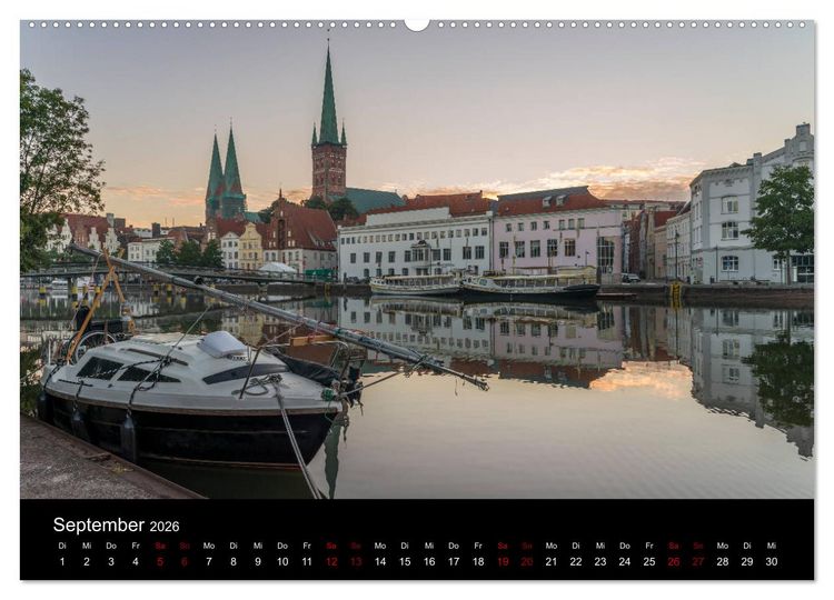 Produktbild: Eine Nacht in L&uuml;beck (hochwertiger Premium Wandkalender 2026 DIN A2 quer), Kunstdruck in Hochglanz