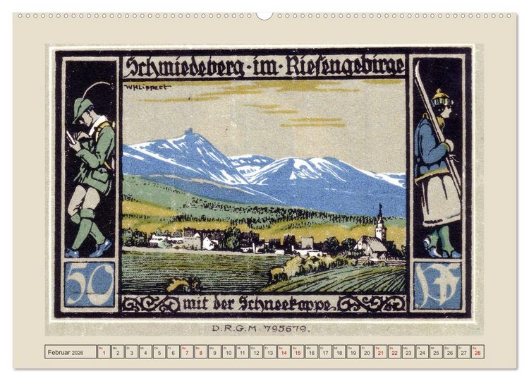 Produktbild: Gru&szlig; von der Schneekoppe (hochwertiger Premium Wandkalender 2026 DIN A2 quer), Kunstdruck in Hochglanz