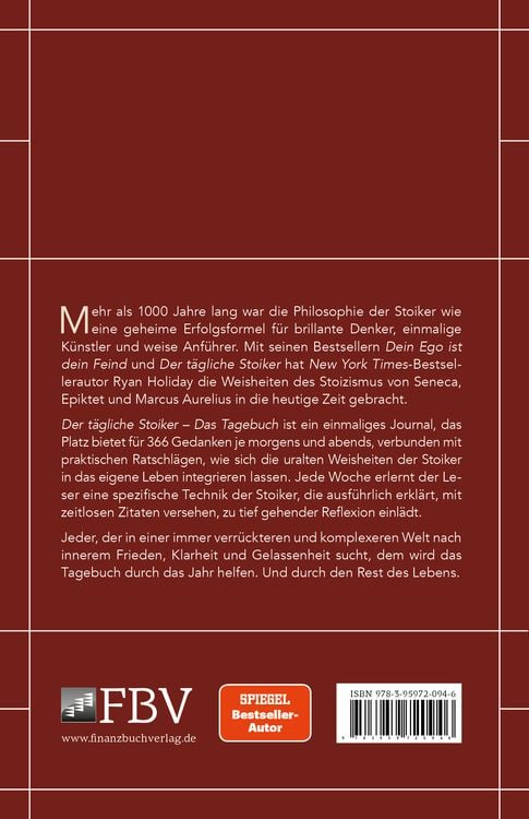 Produktbild: Der tägliche Stoiker – Das Tagebuch