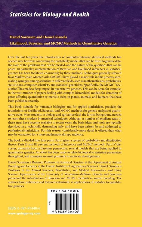 Produktbild: Likelihood, Bayesian, and MCMC Methods in Quantitative Genetics