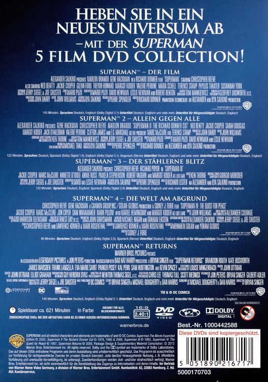 Produktbild: Superman - Die Spielfilm Collection [5 DVDs]
